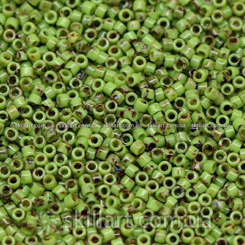 Бисер DB-2265 Miyuki Delica Beads 11/0 (непрозрачный, покрытие пикассо, оливковый микс)